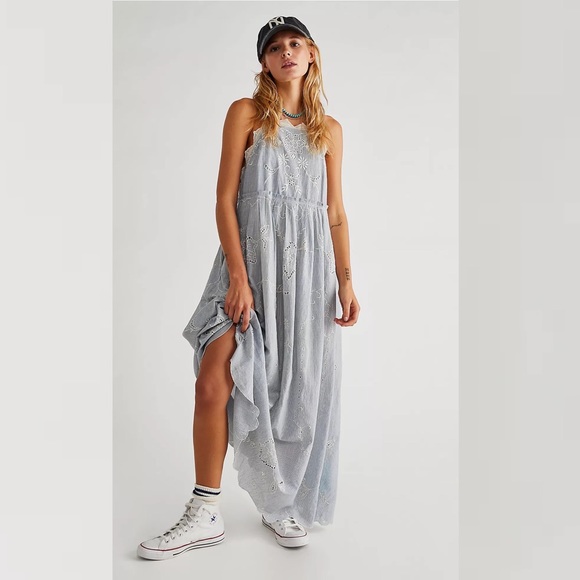 Free People Rosalia Embroidered Apron Dress